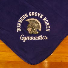 Personalized, Custom Embroidered Fleece Blanket - Gymnastics 