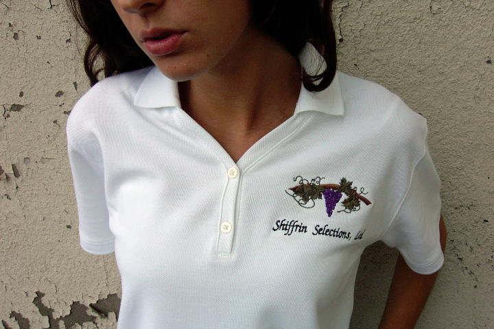 Polo Shirt: Personalized, custom polo shirt embroidered with Shiffrin Selections logo. White, D100W Devon & Jones Women's Pima Cotton Pique Short-Sleeve Polo Shirt.